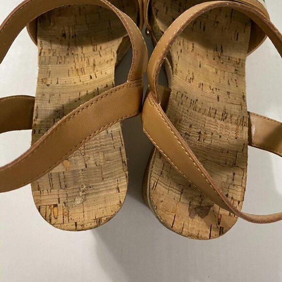 Tommy Hilfiger Women's Twhottie Nautical Logo Stripe Cork Wedge Sandals Size 9.5 - Picture 7 of 12
